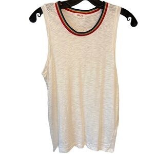 Goldie women’s Rainbow Ringer Sleeveless Top Tank Shirt Size Small
